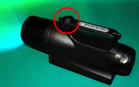 ハンドル部にあるスイッチ